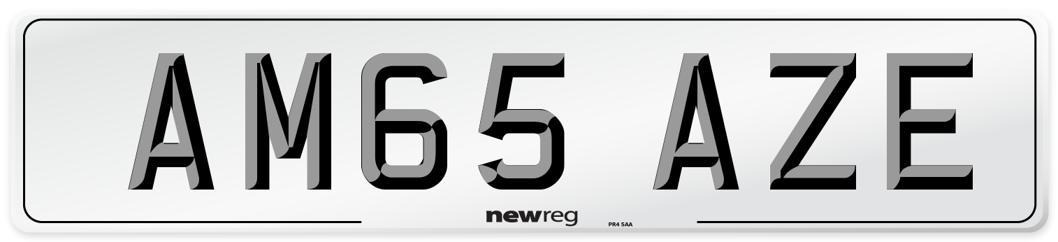 AM65 AZE Number Plate from New Reg